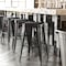Flash Furniture 30" Black Metal Bar Stool-Black Poly Seat, 4PK 4-ET-31320-30-BK-R-PL2B-GG - alternate 1